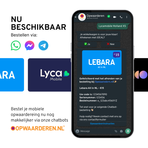 Bestel je Lebara opwaardering via WhatsApp